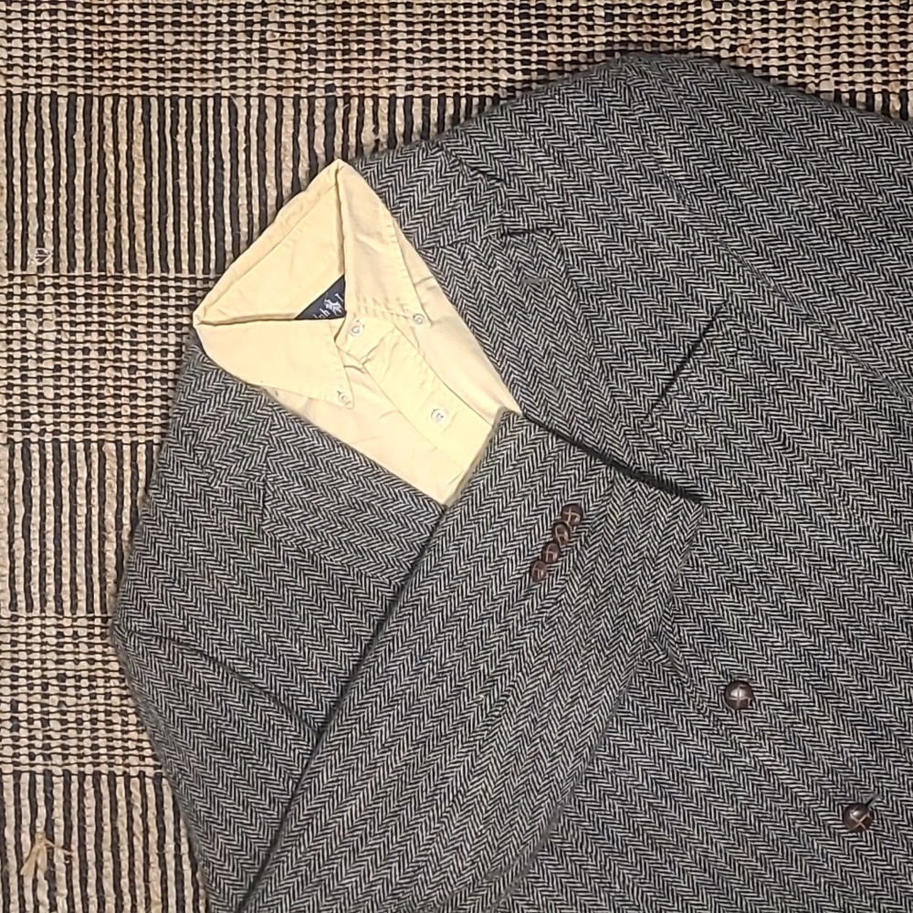 HARRIS TWEED HERRINGBONE PATTERN SPORT COAT BLAZER